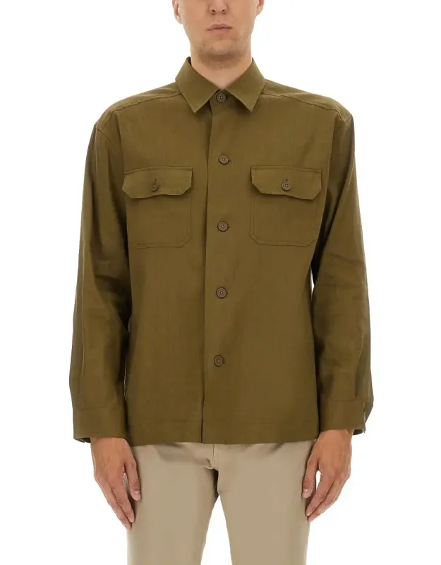 Stretch Linen And Viscose Shirt