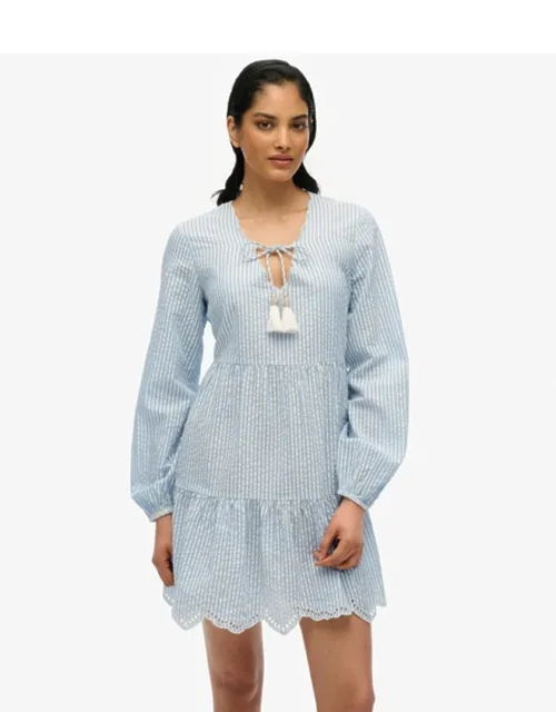 Broderie Tiered Mini Dress