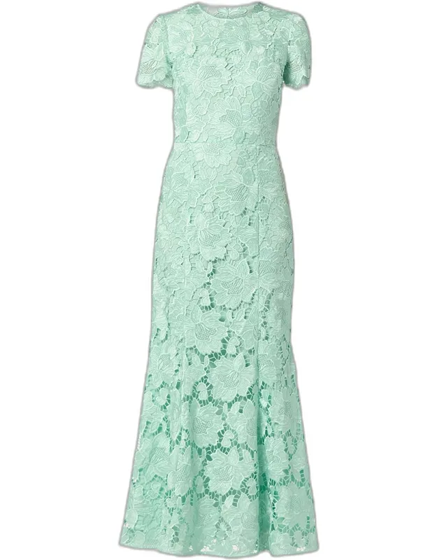 Floral Lace Trumpet Maxi Dress