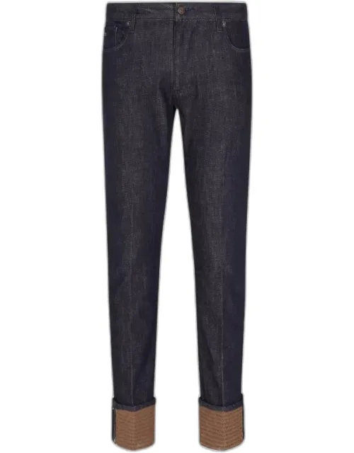Trousers With Cuffed Hem And Slim Fit