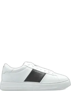 Sneakers In Calfskin With Mesh Tongue And Contrasting Side Band