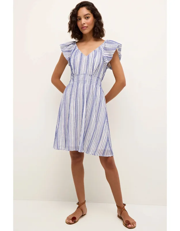 _emilia Dress With Elastic Waist And Flutter Sleeves_