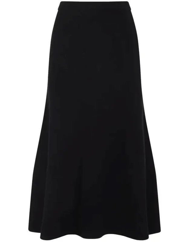 _fabiana Filippi Midi Skirt, Ribbed Virgin Wool Blend, Flared Hem_
