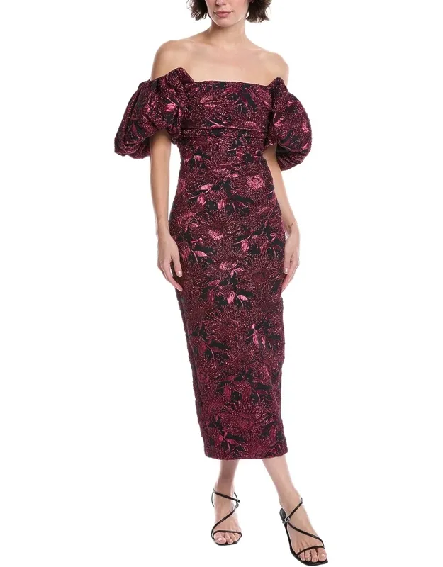 Metallic Jacquard Cocktail Dress