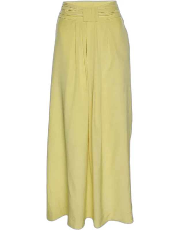 Silk Pleated Midi Skirt