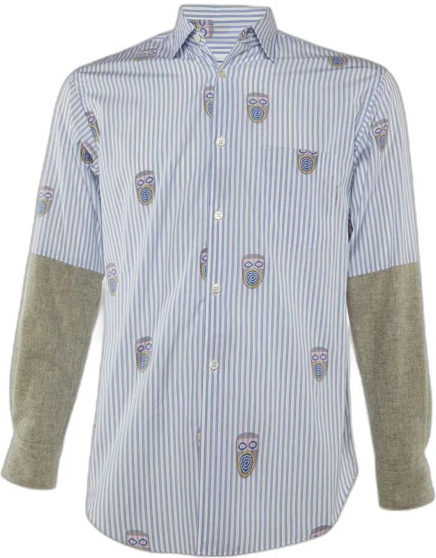 Striped Contrast Sleeve Detail Shirt