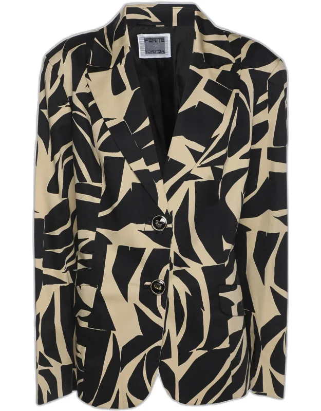 Stretch Cotton Single Breasted Blazer