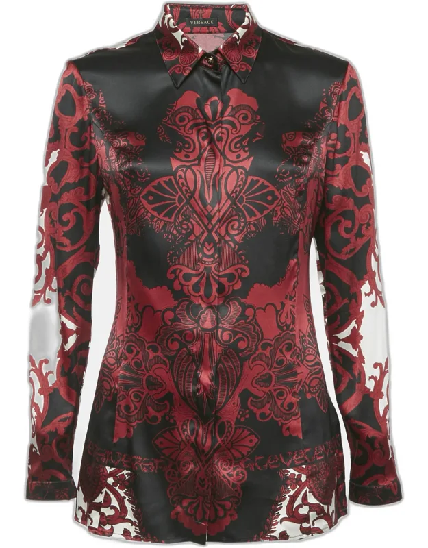 Paisley Print Satin Shirt