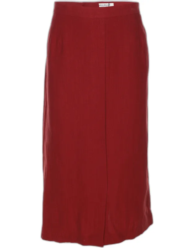 Linen Straight Midi Skirt