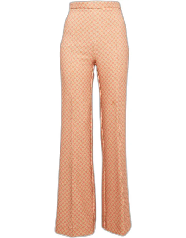 Printed Crepe High Rise Trousers