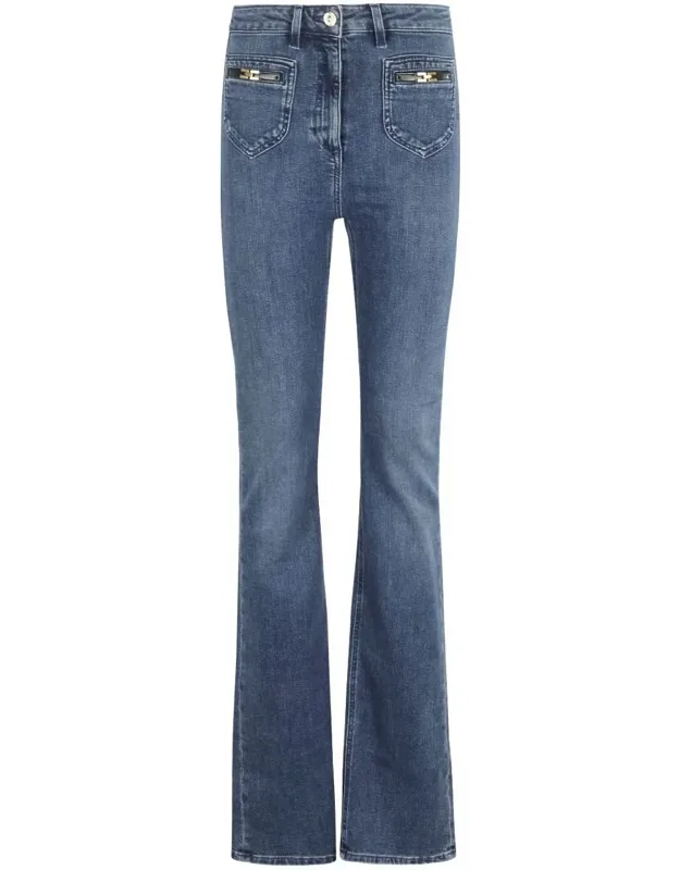Jeans With Flared Leg And High Waist