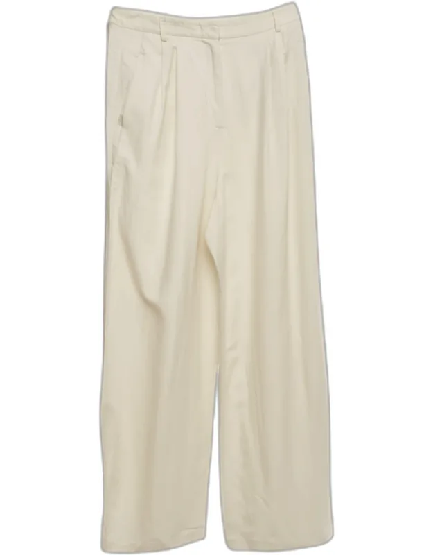 Linen Blend Pleated Wide-leg Trousers