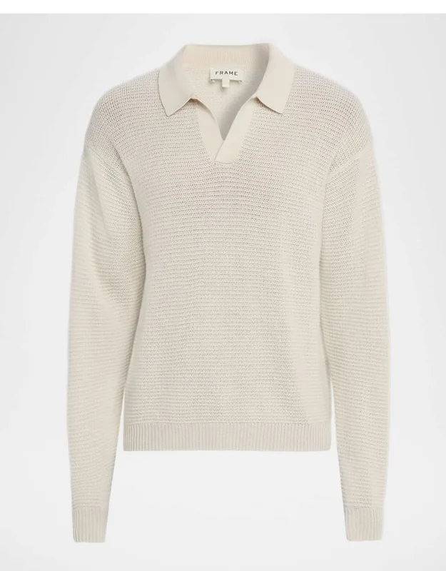 Knit Wool And Cashmere Johnny Collar Sweater