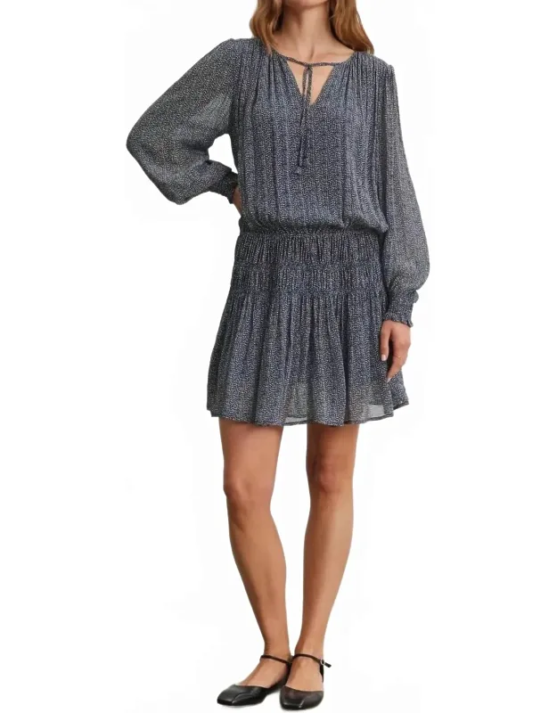 Printed Viscose Smocked Dress