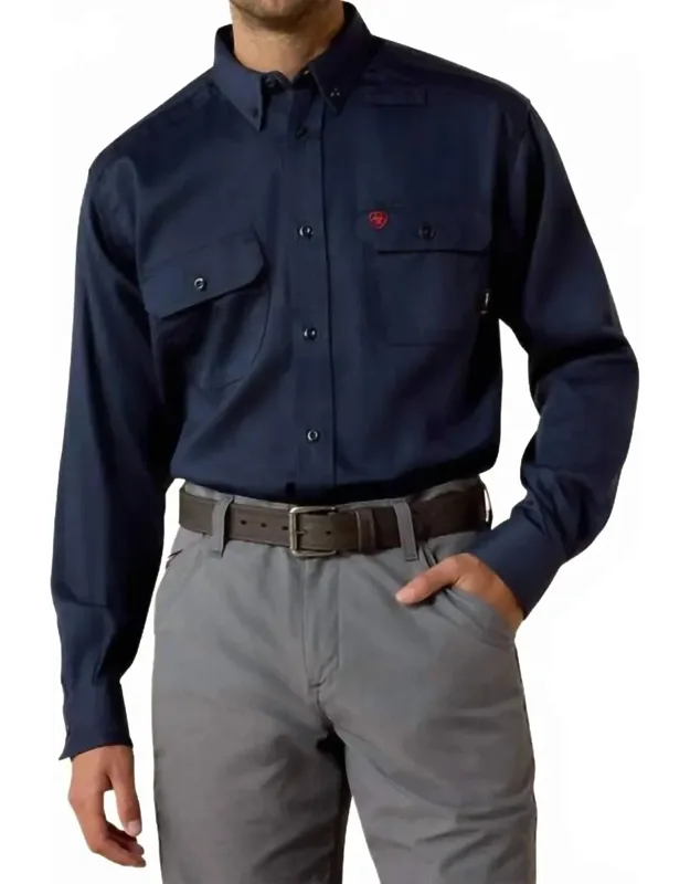 Flame Resistant Solid Button Work Shirt