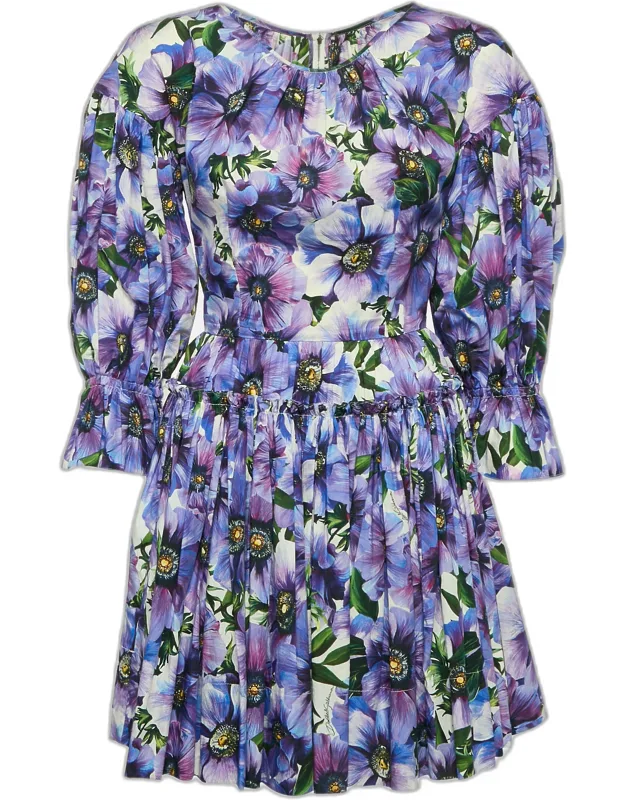 Poppy Print Poplin Tiered Mini Dress