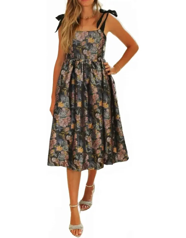Tied Jacquard Mini Dress