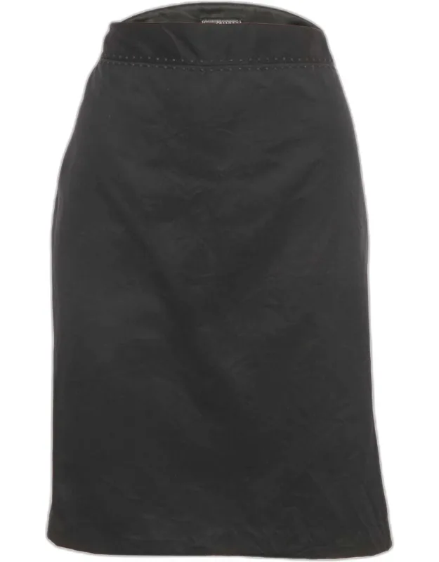 Embroidered Trim Silk Blend Pencil Skirt
