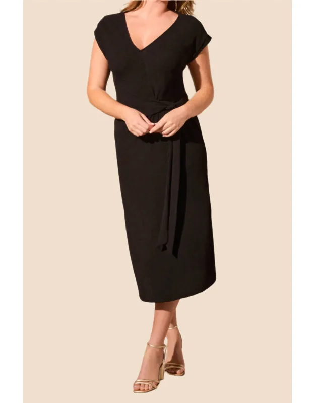 Textured Faux Wrap Dress