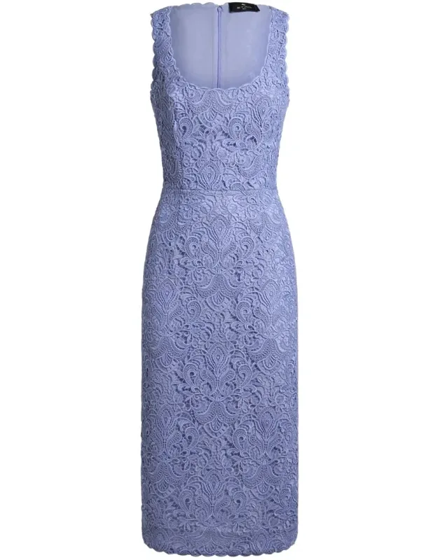 Dress With Scalloped Hem And Plunging Neckline