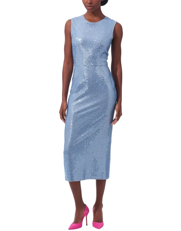 Embellished Crewneck Midi Dress