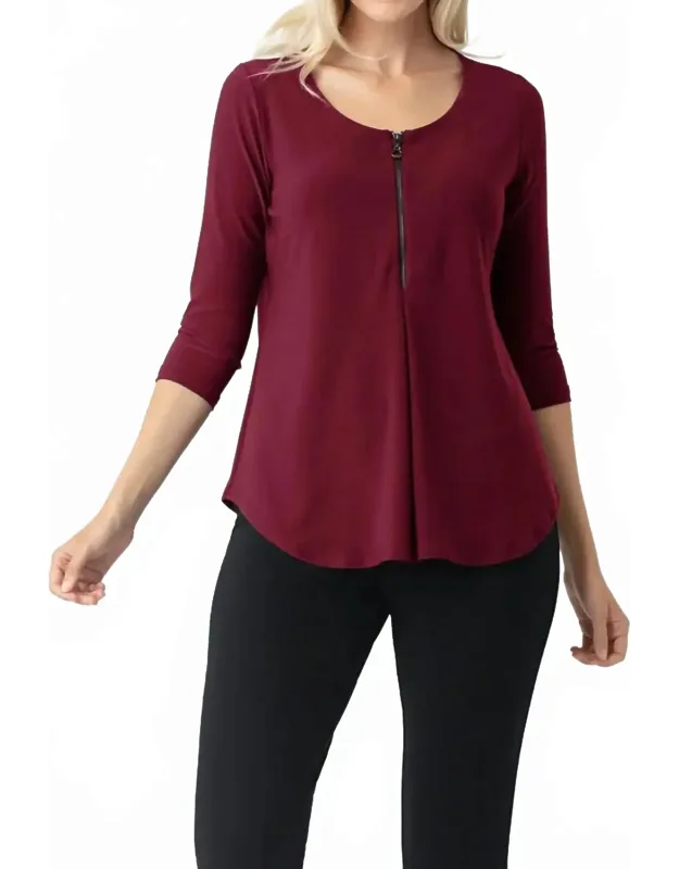 3/4 Sleeve Henley Top