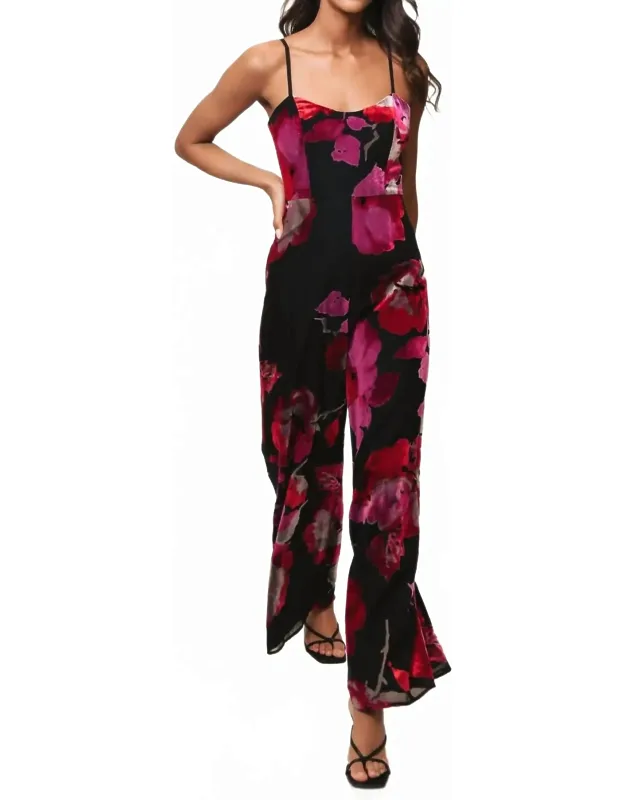 Romantic Watercolor Floral Jumpsuit