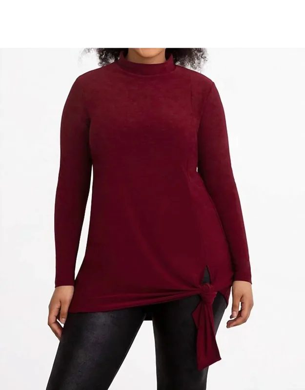 Mock Neck Tie Tunic
