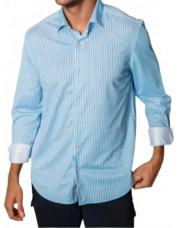 Stripe Long Sleeve Tech Shirt