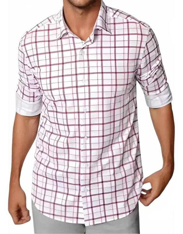 Plaid Long Sleeve Tech Shirt