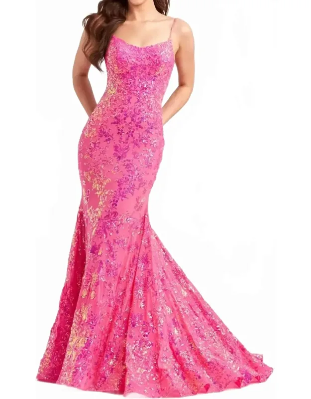 Sequin Scoop Evening Dress