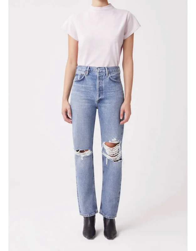 90's Pinch Waist High Rise Straight Jeans