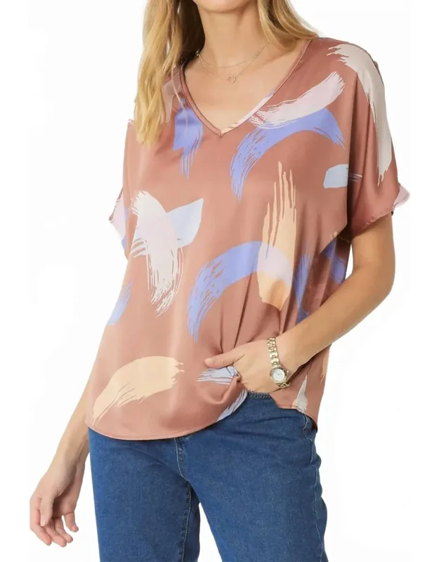 Brushstroke V-neck Top