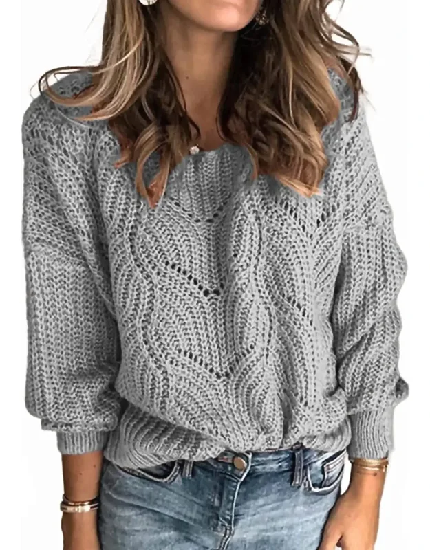 Crew Neck Hollowed-out Sweater