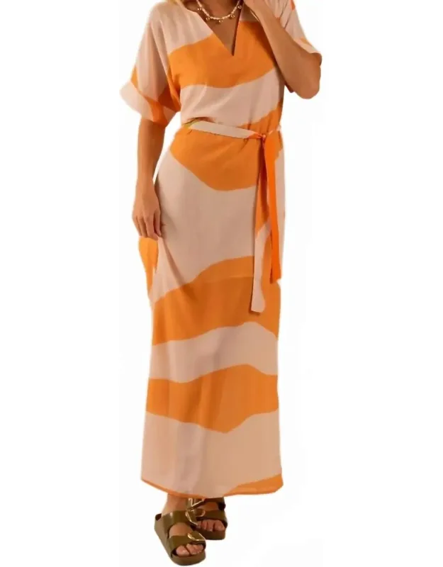 Beatrice Sunset Swirling Wind Kaftan Dress