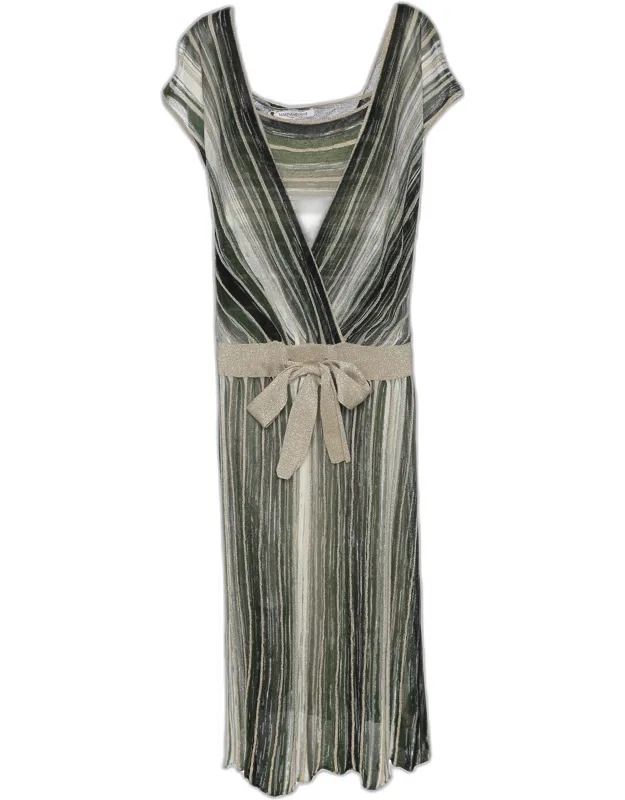 Stripe Stretch Knit Midi Dress