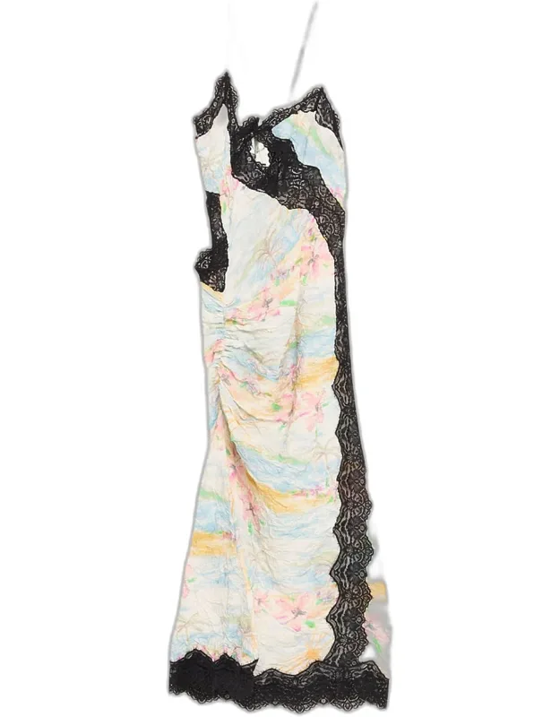 Crinkle Satin Lace Twisted Cami Dress