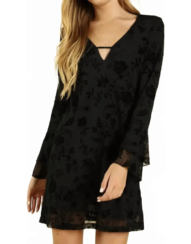 Floral Velvet Burnout Dress