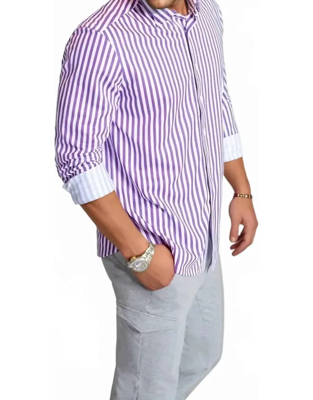 The Go Big Stripe Long Sleeve Tech Shirt