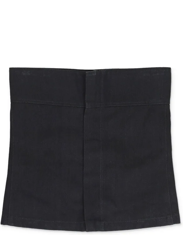 Denim Top With Zip On Back