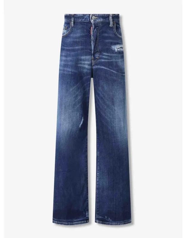 Distressed Straight Jeans
