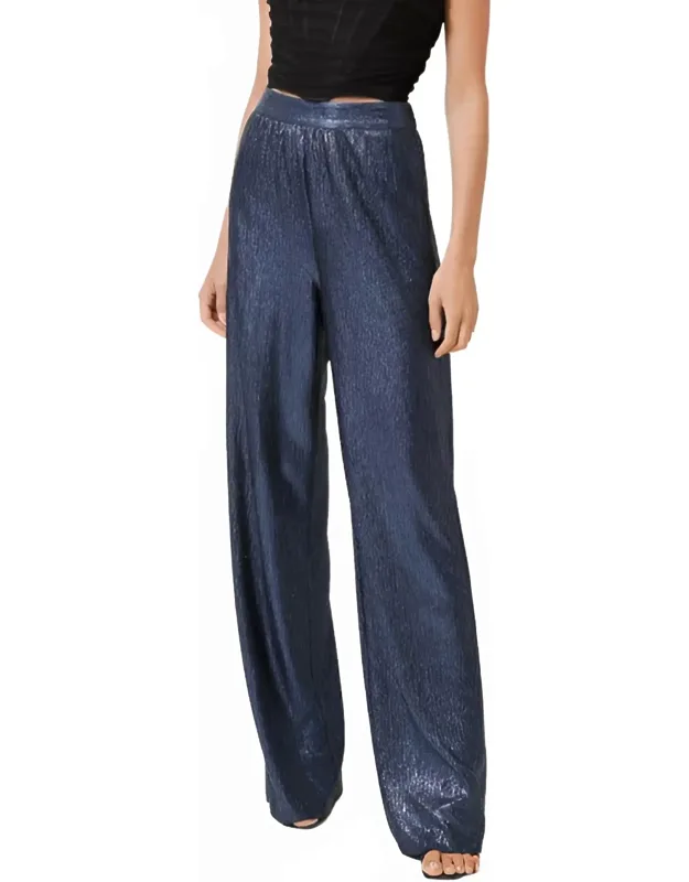 High Rise Wide Leg Sequin Pants
