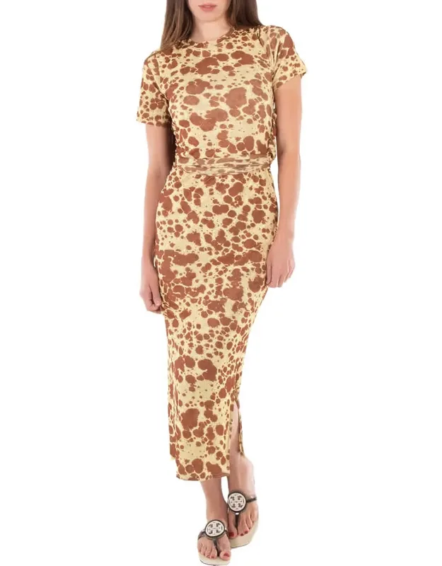 Tie Dye Twist-front Dress