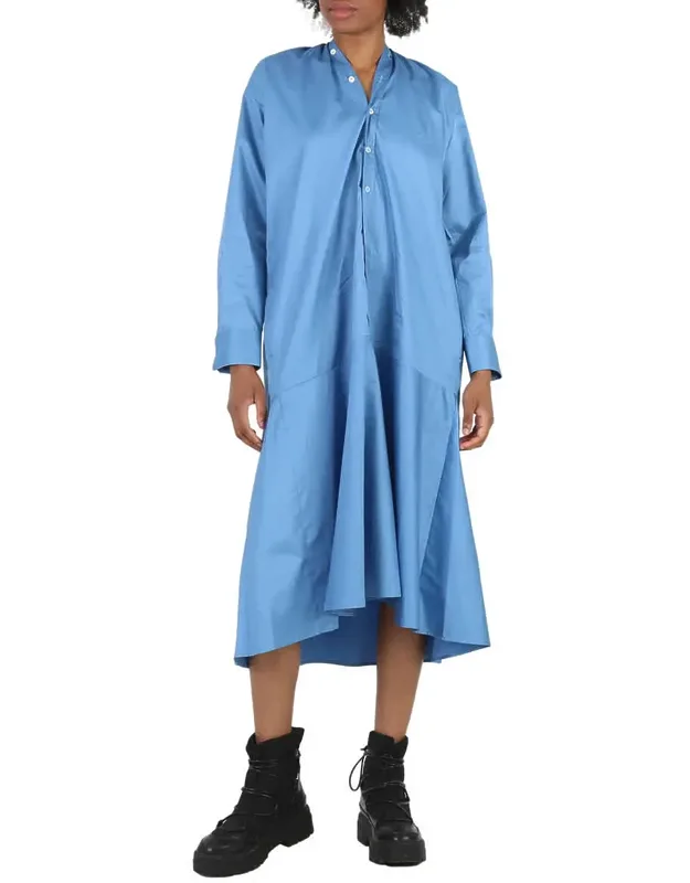 Asymmetric Cotton Shirt Dress