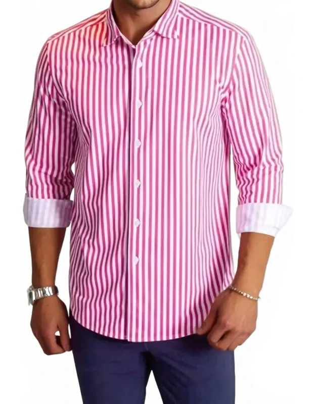 The Go Big Stripe Long Sleeve Tech Shirt