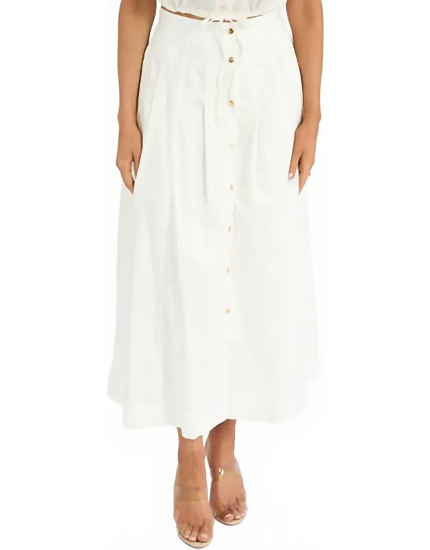 Eden Solid Button Down Skirt