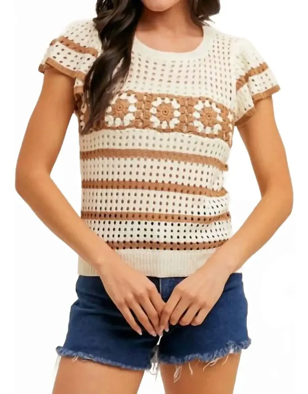 Crochet Ruffle Sweater