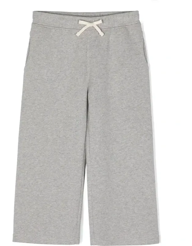 Melange-effect Wide-leg Trousers