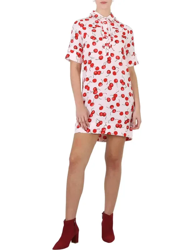 Cherry Print Short Sleeve Dress