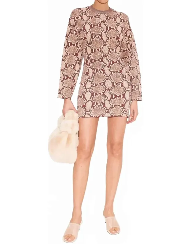 Knit Dress In Snake Print